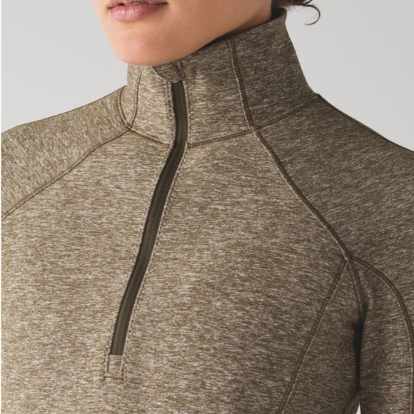 lululemon Rush Hour 1/2 Zip Pullover Heathered Military Green Sz 4 - Picture 4 of 16